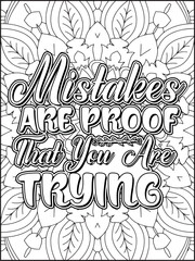 Inspirational Quote Coloring Page for Adults. Motivational Quote Coloring Page.