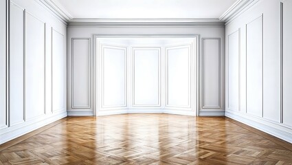 Fototapeta premium Empty luxury room with white wall
