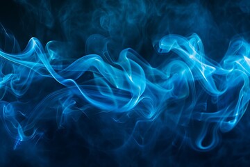 Obraz premium Blue smoke on black background. Abstract background. Texture. Design element.