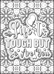 Inspirational Quote Coloring Page for Adults. Motivational Quote Coloring Page.