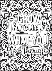 Inspirational Quote Coloring Page for Adults. Motivational Quote Coloring Page.