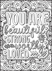 Inspirational Quote Coloring Page for Adults. Motivational Quote Coloring Page.