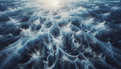 Obraz premium ice texture on a frozen lake with interesting patterns