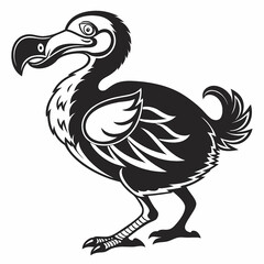 Elegant Dodo Bird Silhouette Minimalist Illustration with Isolated White Background for Custom Branding Solutions © Jamshadul