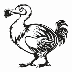 Dodo Animal Minimalist Silhouette Design with Isolated White Background for Science and History Illustrations © Jamshadul