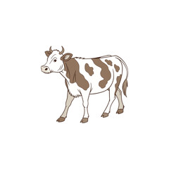 cow vector art and illustration