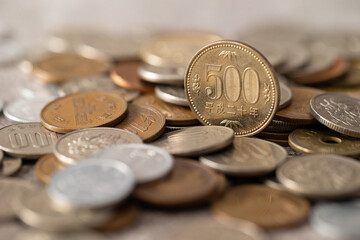 pile of coins, Japanese Coins