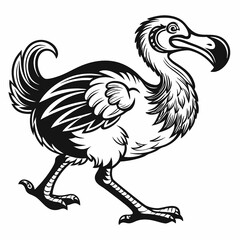 Dodo Bird Minimalist Silhouette Illustration with Isolated White Background for Modern and Artistic Projects © Jamshadul