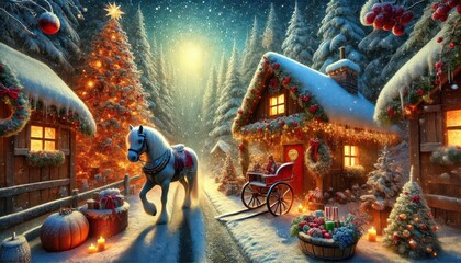 Santa Claus Playing DJ Console On New Years party content created with generative AI software
