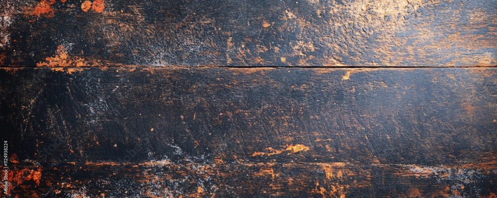 Aufkleber dark wooden planks showing signs of age and wear creating rustic texture