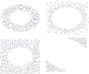 Blueberry line art oval frame set template. vector illustration for nature-inspired artwork