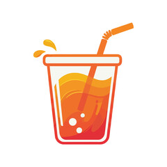 A glass of Juice shilhouette vetor art illustration on white background