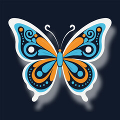 butterfly on black background