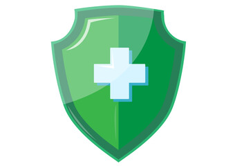 Obraz premium green and blue protective shield Anti-virus shield and financial security