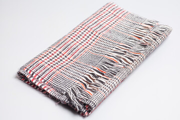 tweed wool scarf isolated on white