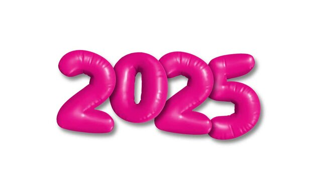 Happy new year 2025 inflating party balloon title