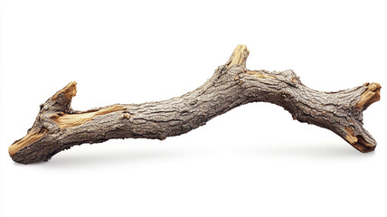 a dry tree branch isolated on white background.