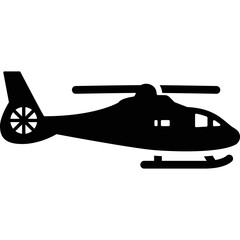 Side View of a Helicopter Silhouette