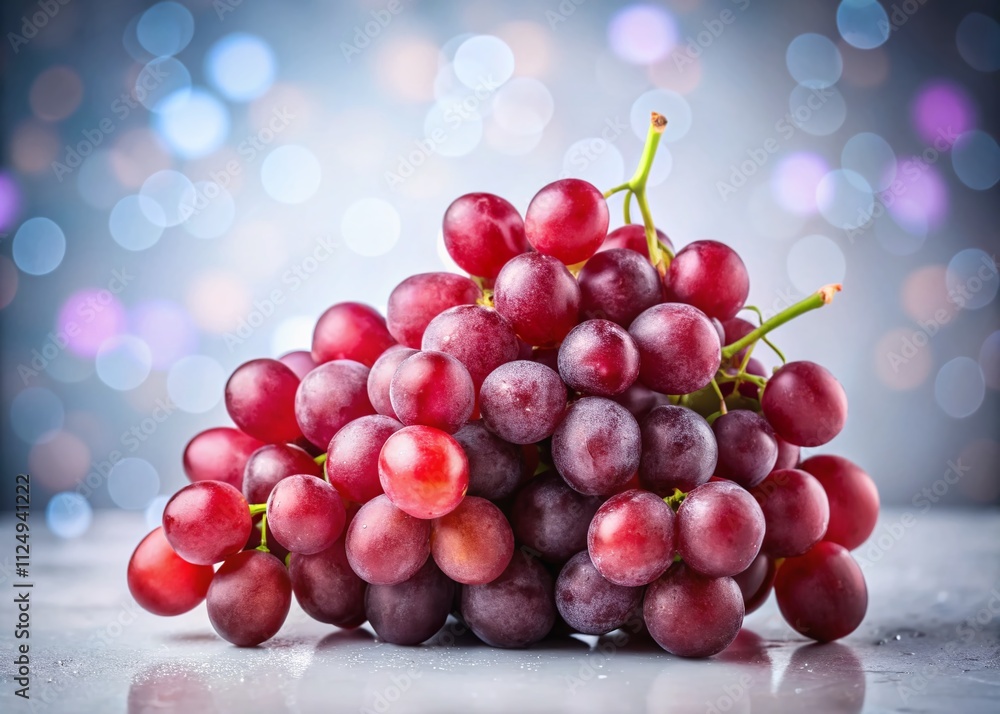 Poster captivating red grapes isolated on white background with bokeh effect for stunning visual appeal in 