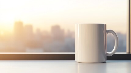 Obraz premium Glossy Ceramic Coffee Mug Isolated on White Background in 3D