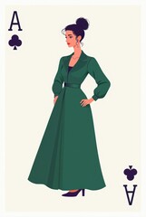 Fototapeta premium Minimalist Vector Design of the Ace of Clubs Card