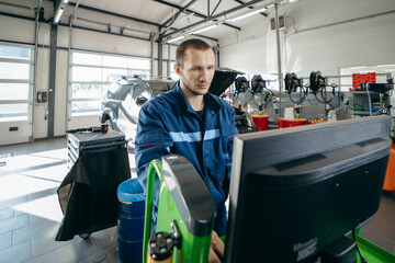 Mechanic in a car repair shop