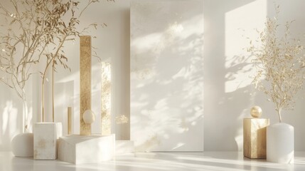 Elegant minimalist interior design modern space photography bright environment artistic viewpoint serenity concept