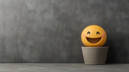 A Joyful Laughing Emoji Brightens Up the Room with Cheerful Vibrance and Playful Charm. National Humor Month Concept