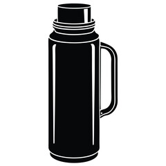 illustration of a bottle Silhouette vector with white background
