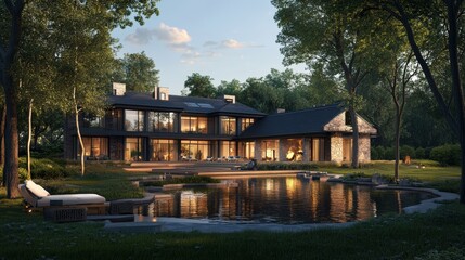 Fototapeta premium Modern bright interiors. 3D rendering
