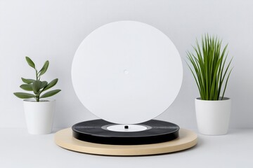 A minimalist flat design of a DVD cover with bold, clean typography and a monochrome palette, set against a white background