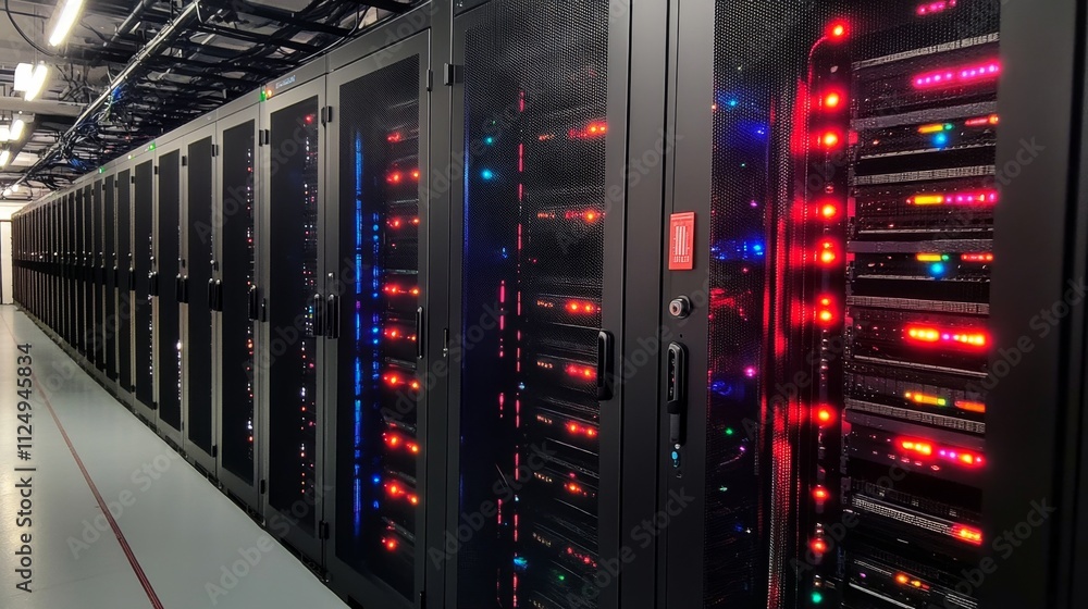 Aufkleber data center operations high-tech facility infrastructure insights modern environment wide-angle view