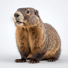 Fototapeta premium marmot on white background