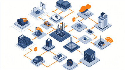 Obraz premium Developing multi-layered cybersecurity frameworks to ensure data security and integrity across Industrial IoT networks.