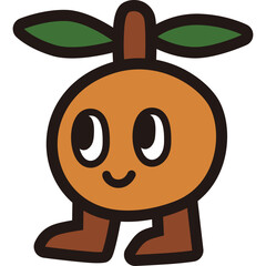 Playful Cartoon Orange Character Illustration