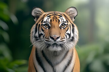 Obraz premium A vibrant image of a DVD cover for a wildlife documentary, featuring a close-up of a tiger in its natural habitat