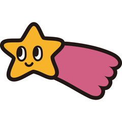 Cute Cartoon Shooting Star Illustration