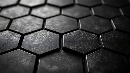 black hexagon background