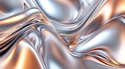 Obraz premium 3D Abstract Iridescent Composition Background with Light Metallic Effects