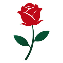 Rose Flowers black vector silhouette isolated on transparent background