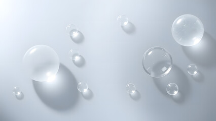 Fototapeta premium Semi-transparent frosted glass elements with faint shadows, floating over a smooth metallic gradient