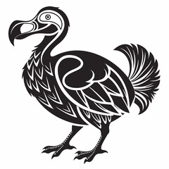 Creative Dodo Silhouette Artwork with Isolated White Background for Wildlife, History, and Science Projects © Jamshadul