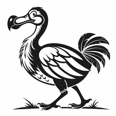 High Quality Dodo Minimalist Silhouette Illustration with Isolated White Background for Digital and Print Projects © Jamshadul