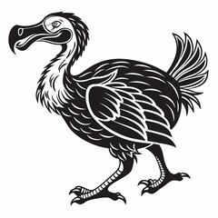 Elegant Dodo Minimalist Silhouette Design with Isolated White Background for Wildlife and History Illustrations © Jamshadul