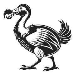 Dodo Bird Minimalist Silhouette Illustration with Isolated White Background for Creative Designs and Merchandise © Jamshadul