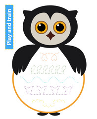 Fun owl connect the lines