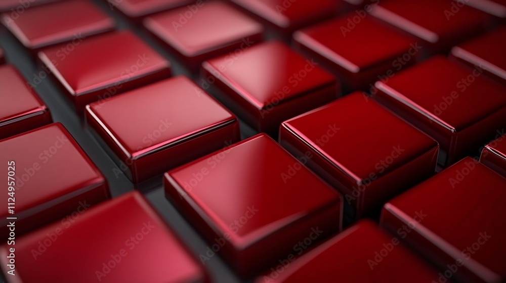 Aufkleber red cubes forming an abstract geometric pattern