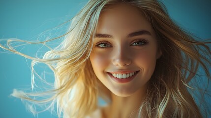 Fototapeta premium Portraits of European and American women with long hair