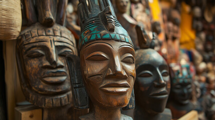Traditional ethnic wooden masks