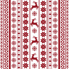 Seamless Scandinavian pattern for Christmas and New Year for winter hat, ugly sweater, jumper, paper or other designs.
